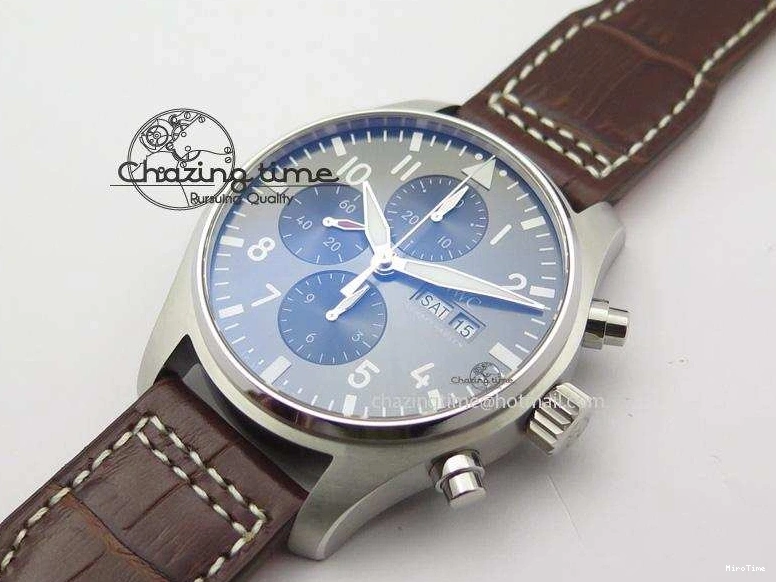 MIROTIME 0113 Youthful 2016 Pilot Chrono SS IW377719 ZF Best Edition On Brown Leather Strap A 7291